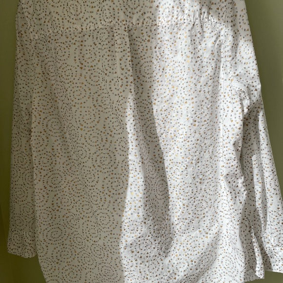 Talbots | 1X Plus Twinkle Heart Print Blouse White - Picture 9 of 13
